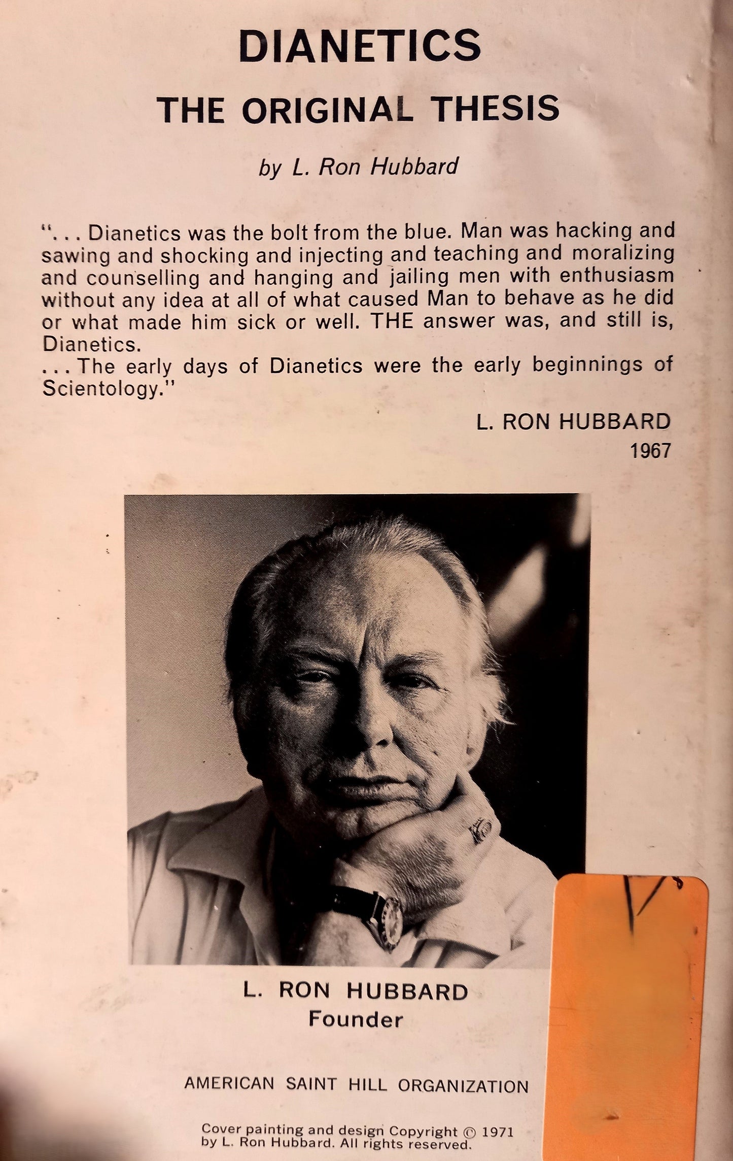 Dianetics: The Original Thesis by L. Ron Hubbard