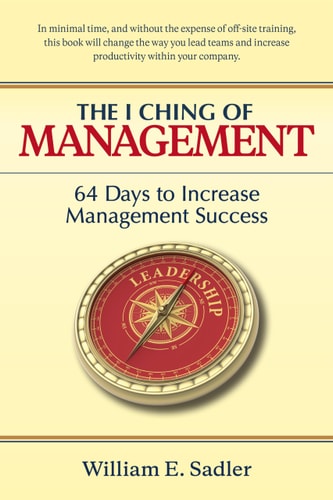 Book cover of 'The I Ching of Management' with a compass graphic and text about leadership.