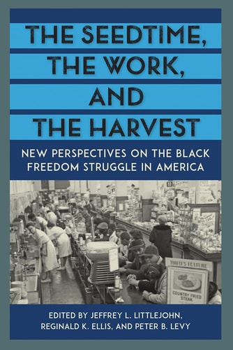 Book cover of 'The Seedtime, The Work, and The Harvest' with a blue and black design.