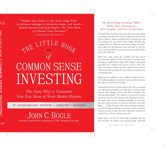 Book cover of 'The Little Book of Common Sense Investing' by John C. Bogle on a white background.