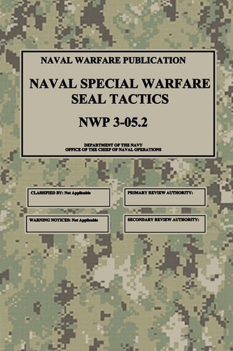 Camouflage book cover with 'Naval Warfare Publication' text on a military theme