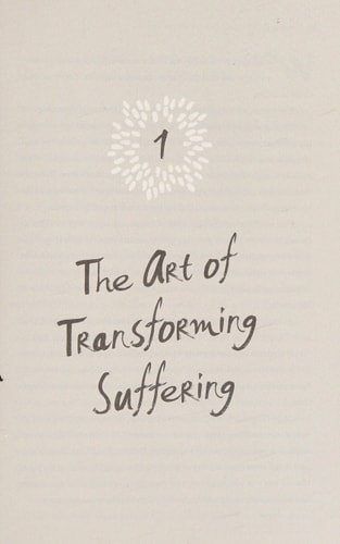 Text 'The Art of Transforming Suffering' on a beige background
