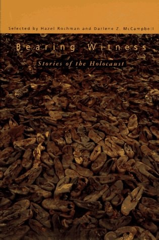 Book cover of 'Bearing Witness: Stories of the Holocaust' with a brown and black color scheme.