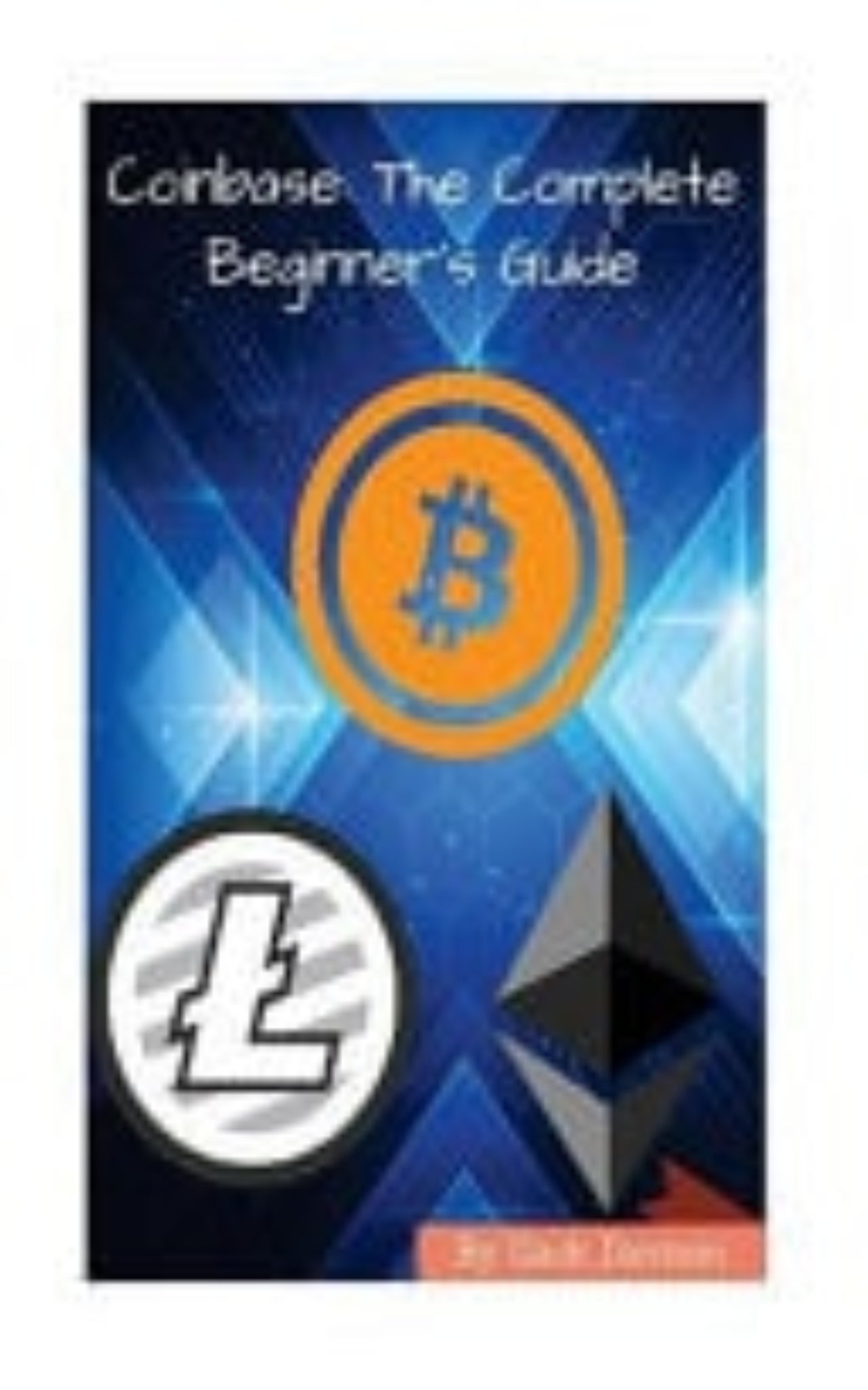 Book cover of 'Coinbase: The Complete Beginner's Guide' with cryptocurrency logos on a white background