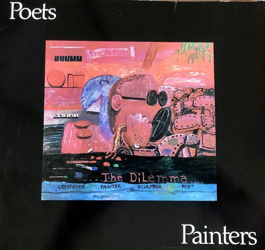 Cover of a Denver Art Museum catalog featuring a colorful abstract painting with the title 'The Bikerman' by Poets Painters.