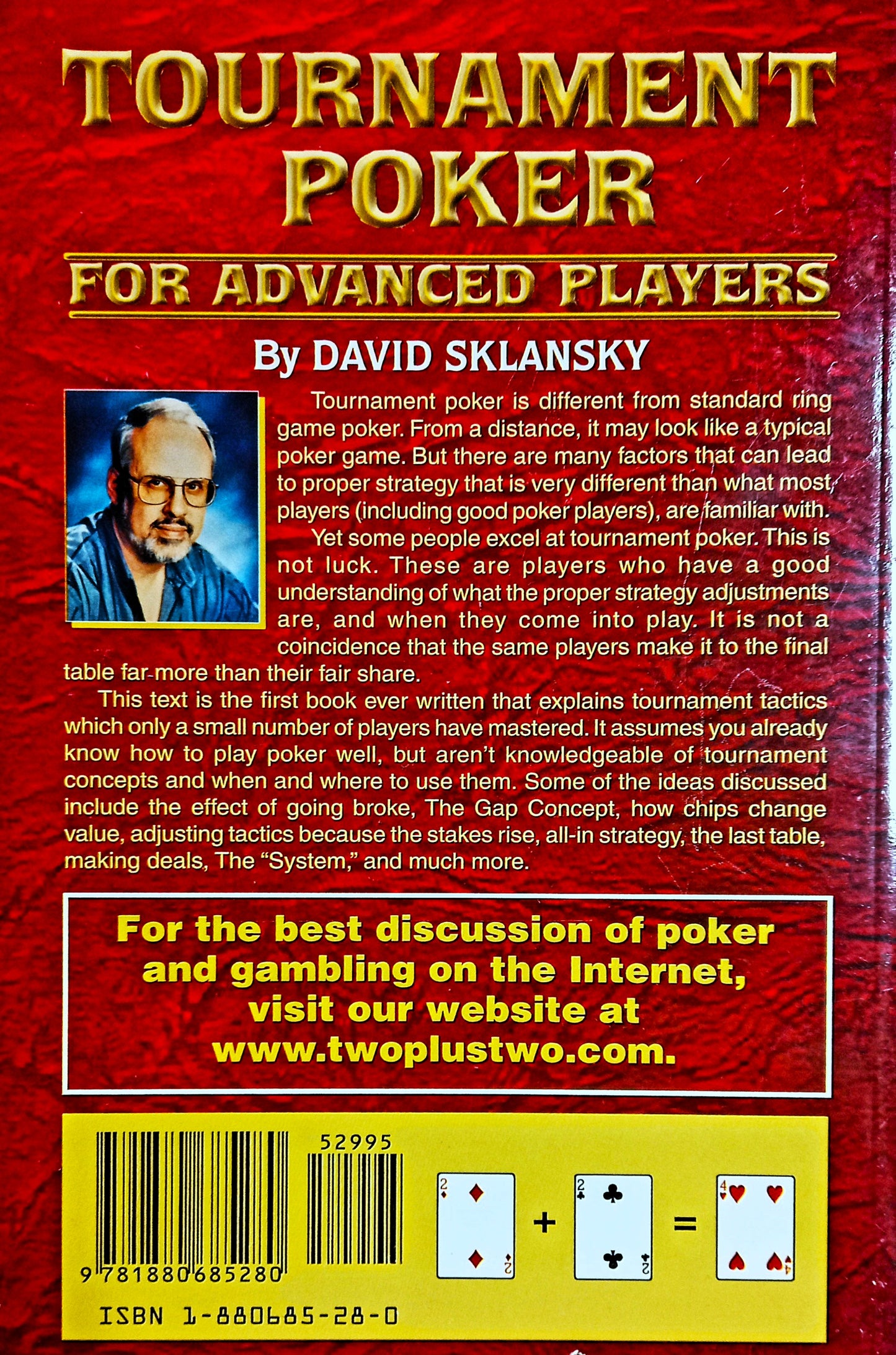 Tournament Poker for Advanced Players by David Sklansky
