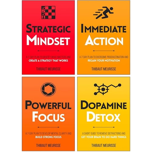 Productivity Series 4 Books Collection Set By Thibaut Meurisse(Dopamine Detox, Immediate Action, Strategic Mindset, Powerful Focus) by Thibaut Meurisse