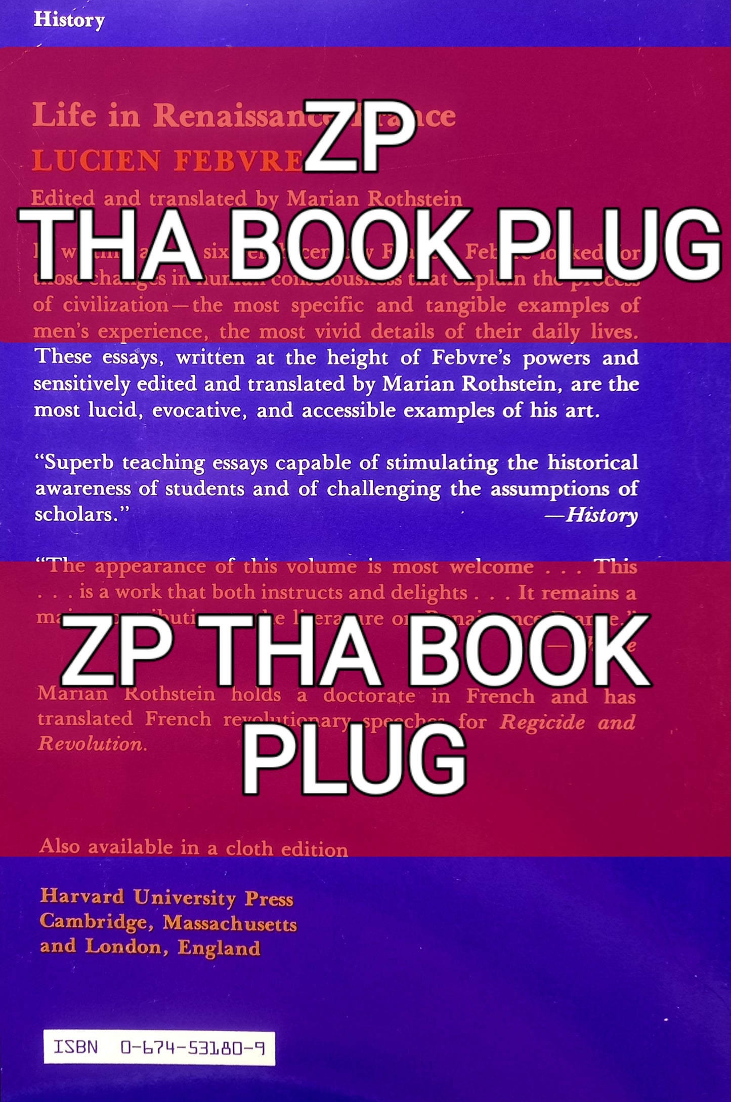 Life in Renaissance France by Lucien Febvre