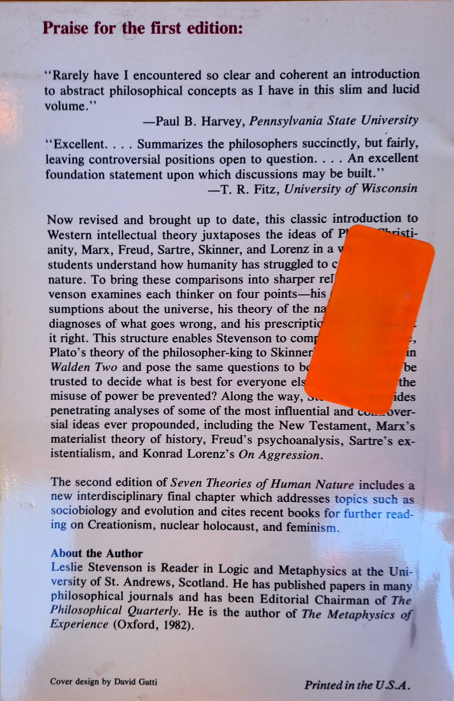 Seven Theories of Human Nature by Leslie Stevenson