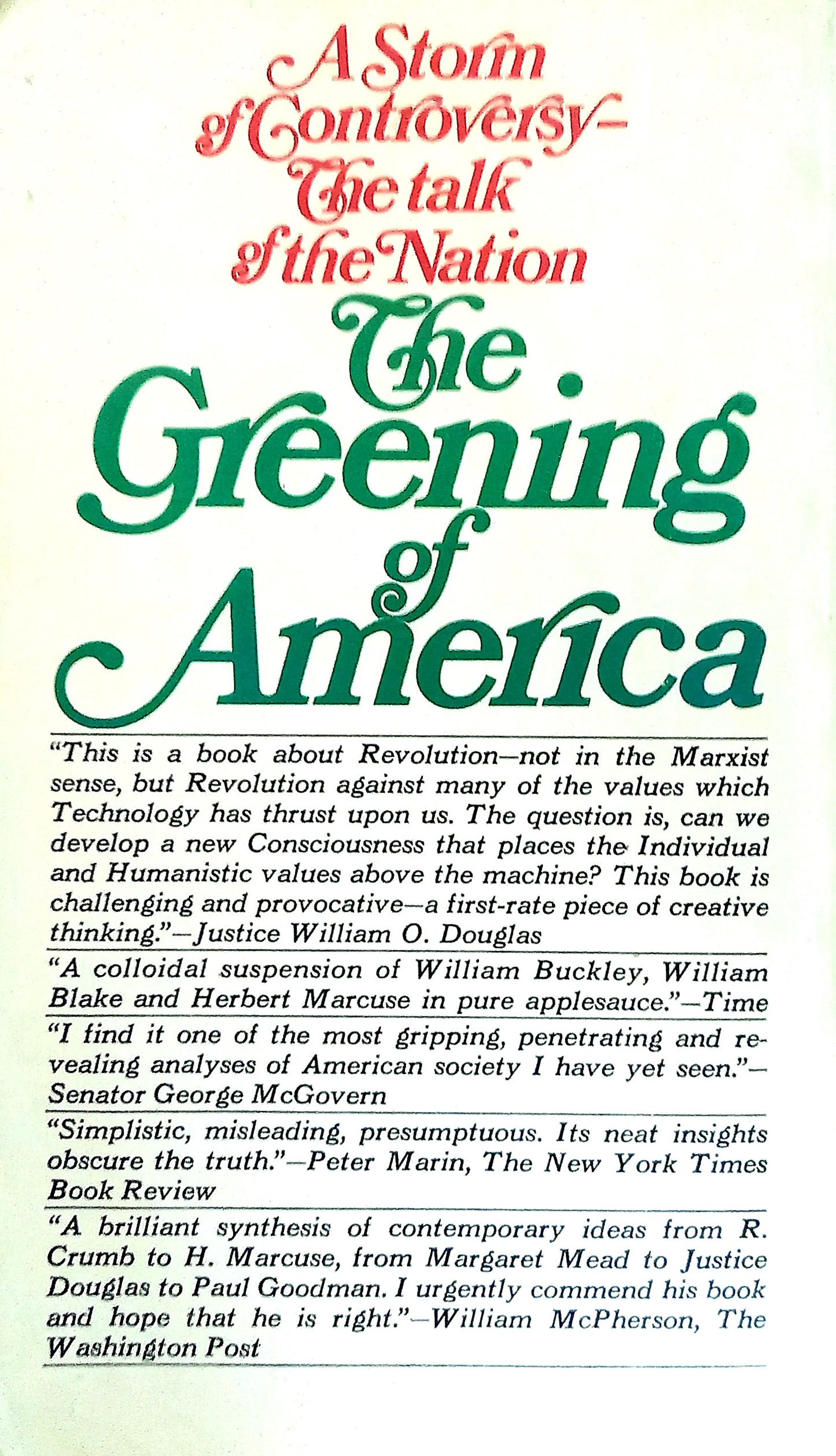 The Greening of America by Charles A. Reich
