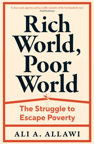 Book cover of 'Rich World, Poor World' by Ali A. Allawi with a beige background and black text.