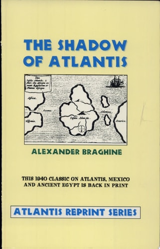 Book cover of 'The Shadow of Atlantis' by Alexander Braghine with a map illustration on a beige background.