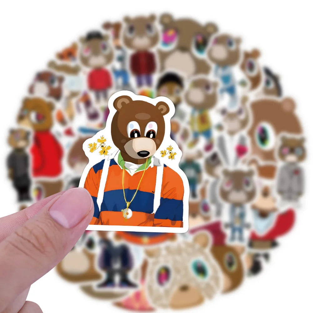Yeezy Graduation Bear Sticker Bundle – Kanye West Stickers (10/30/60 Pack) Waterproof Vinyl