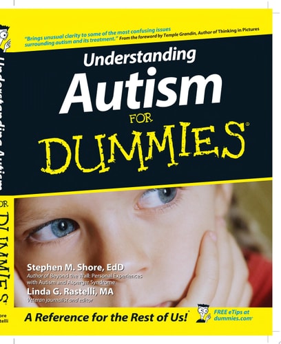Book cover of 'Understanding Autism for Dummies' with a child's face on a yellow background
