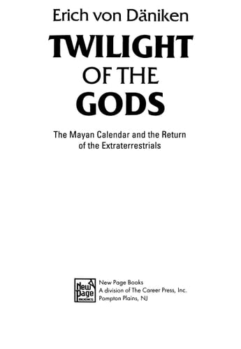 Title page of 'Twilight of the Gods' by Erich von Daniken with black text on a white background.