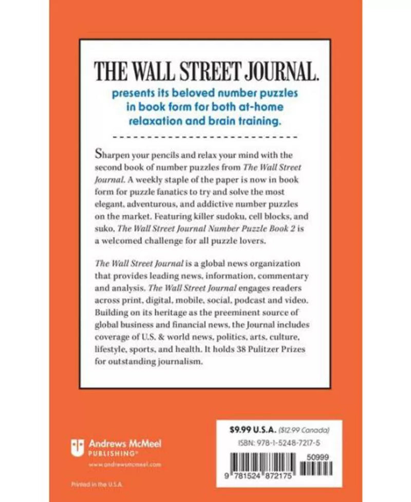The Wall Street Journal Number Puzzle Book 2- 200 Puzzles by the Wall Street Journal