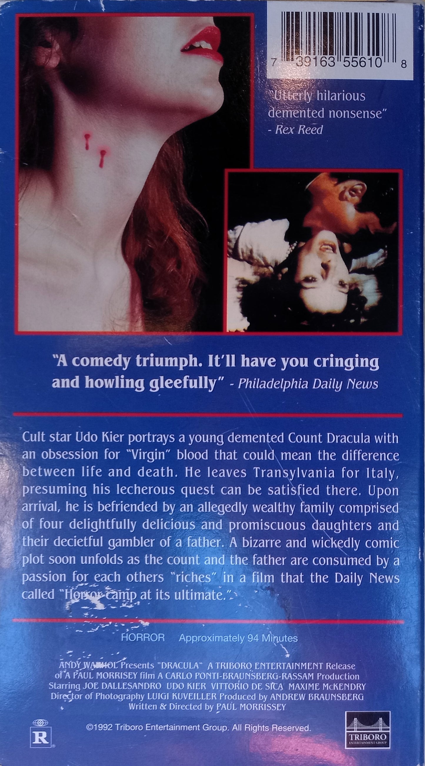 Andy Warhol Presents Dracula | VHS Horror-Suspense Film