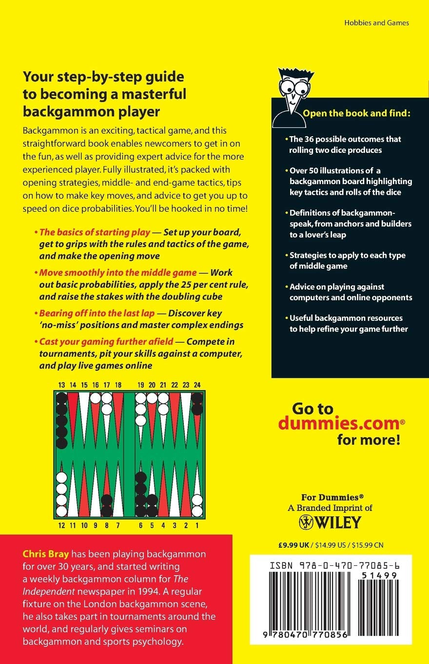 Backgammon For Dummies by Chris Bray || Casino-Game Books & Guidebooks