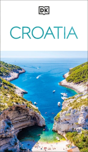 Travel guidebook cover for Croatia with a scenic coastal view.