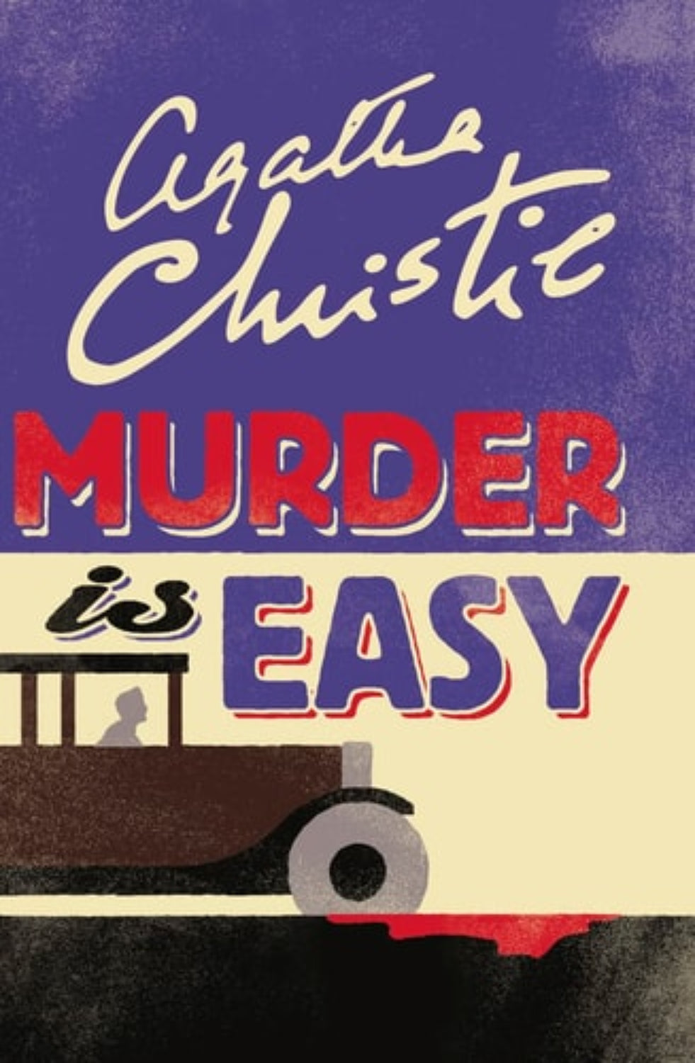 Book cover of 'Murder is Easy' by Agatha Christie with a vintage car illustration.