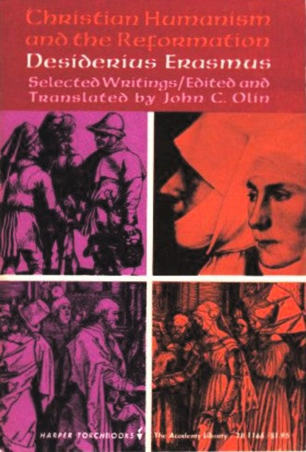 Book cover of 'Christian Humanism and the Reformation' by Desiderius Erasmus, featuring illustrations and text.