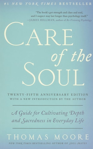 Book cover of 'Care of the Soul' by Thomas Moore on a light blue background