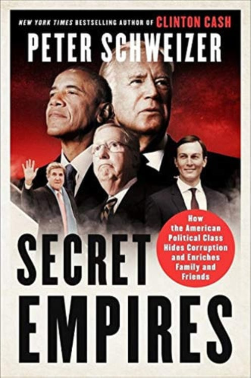 Book cover of 'Secret Empires' by Peter Schweizer featuring images of men in suits.