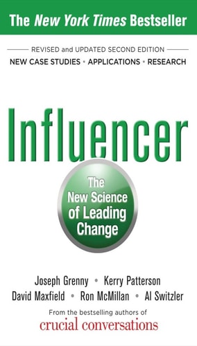 Book cover of 'Influencer: The New Science of Leading Change' with a green and white color scheme.