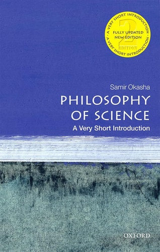 Cover of the book 'Philosophy of Science: A Very Short Introduction' by Samir Okasha with a blue background and white text.