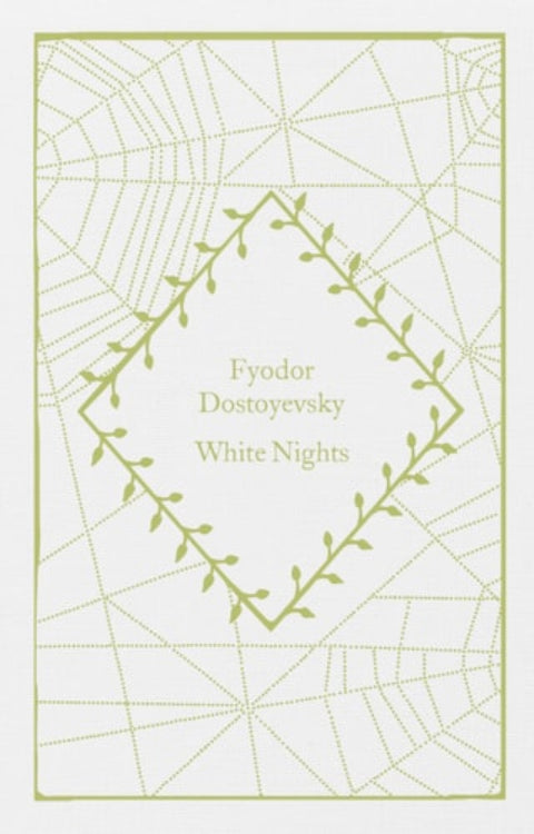 Book cover of 'White Nights' by Fyodor Dostoyevsky with decorative elements on a white background