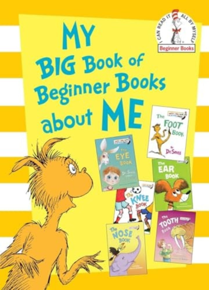 Cover of 'My Big Book of Beginner Books about Me' featuring illustrations of Dr. Seuss characters and titles of books within the collection.
