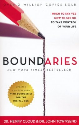 Book cover of 'Boundaries' with a pen and chain illustration.