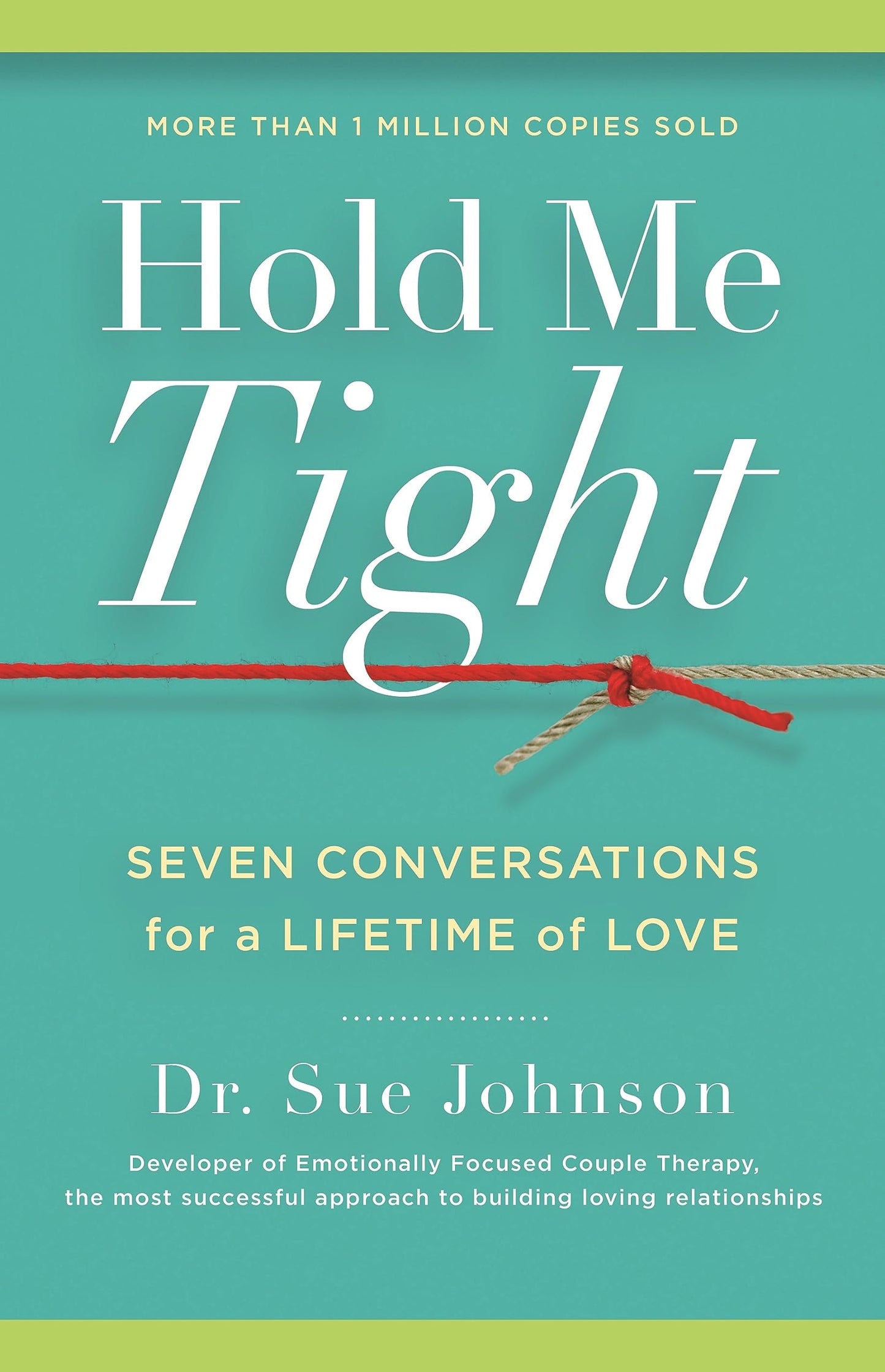 Book cover of 'Hold Me Tight' with a teal background and red string