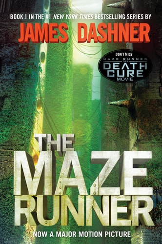 Book cover of 'The Maze Runner' by James Dashner with green and brown background