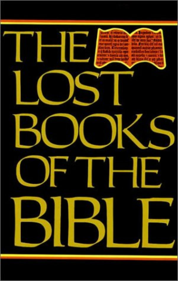 Cover of 'Lost Books of the Bible' by William Hone, featuring text and an illustration of a book with a red cover.