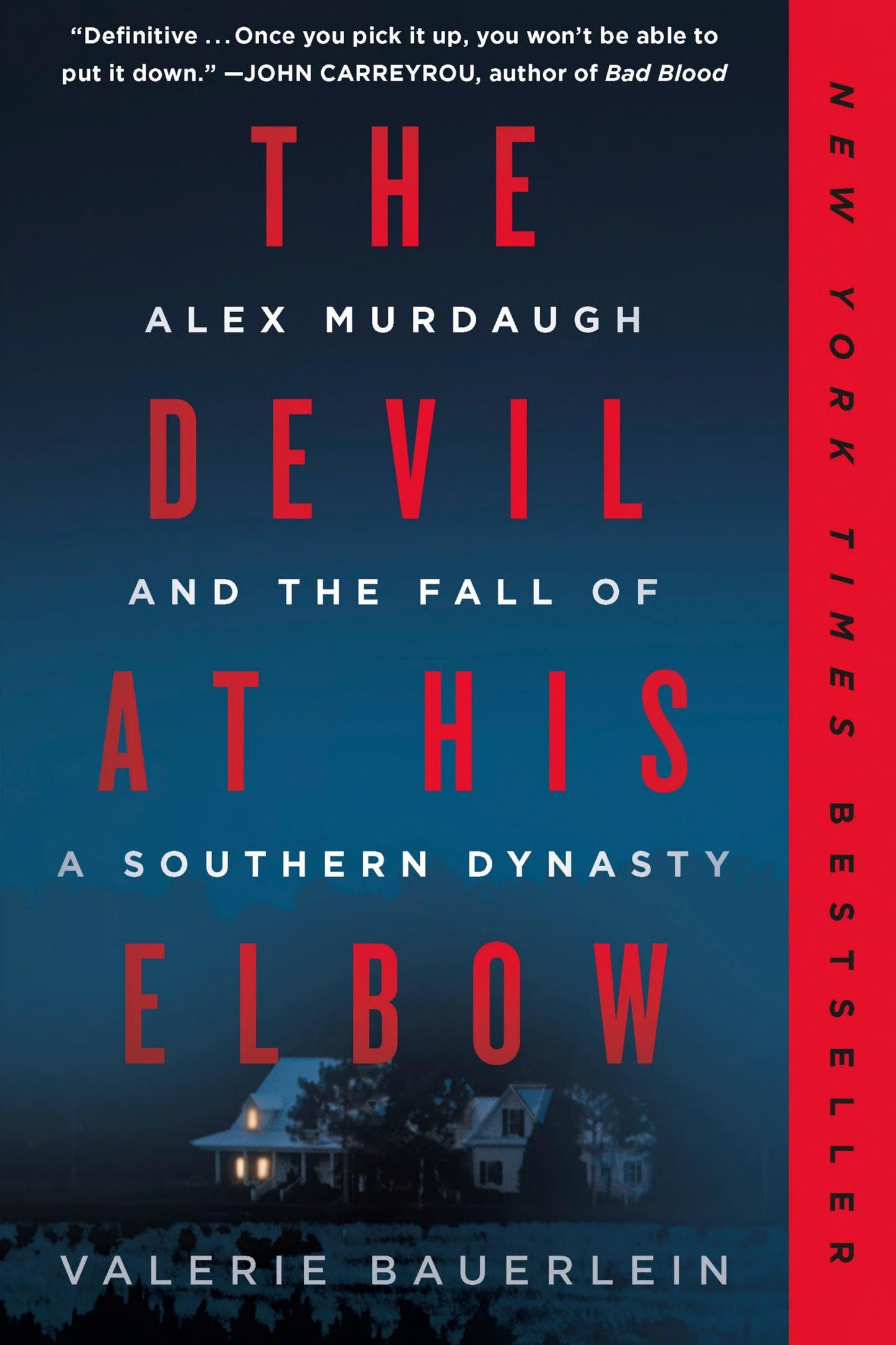 Book cover of 'The Devil at His Elbow' with a red spine and blue background.