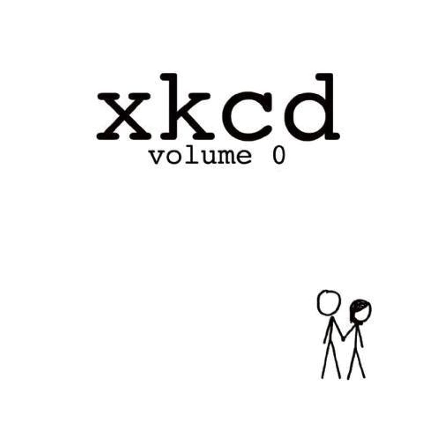 Cover of 'xkcd volume 0' with stick figure design on a white background