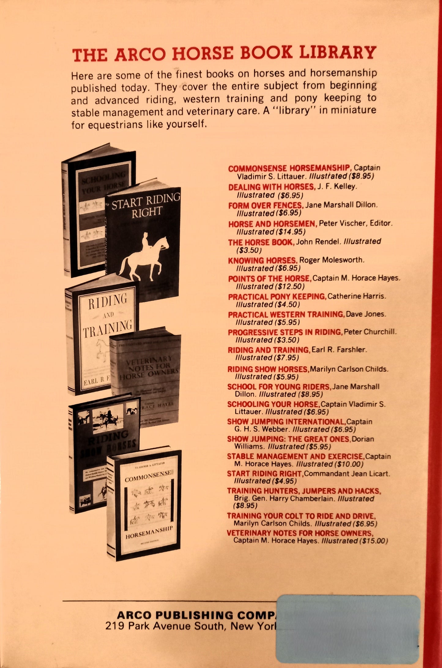 Riding and Training by Earl R. Farshler