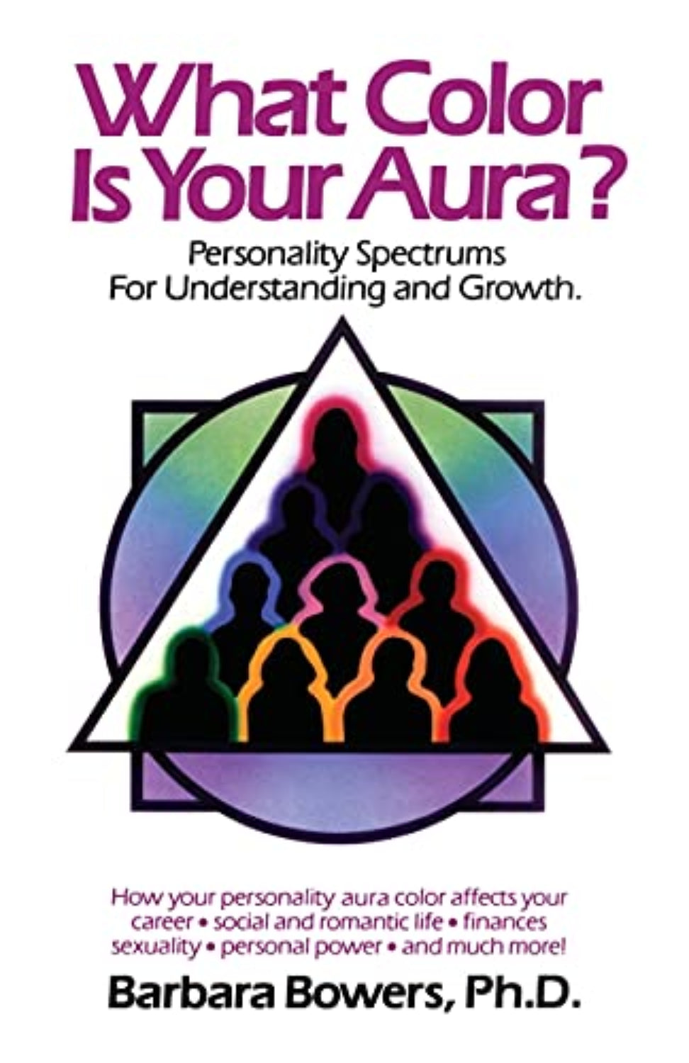 Cover of the book 'What Color Is Your Aura?' by Barbara Bowers, featuring a colorful aura diagram and the author's name.