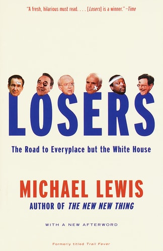 Book cover of 'Losers' by Michael Lewis featuring faces behind the word 'Losers'.