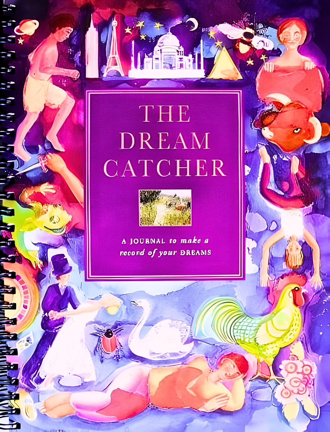 Cover of 'The Dream Catcher' journal with colorful illustrations and a purple title box.