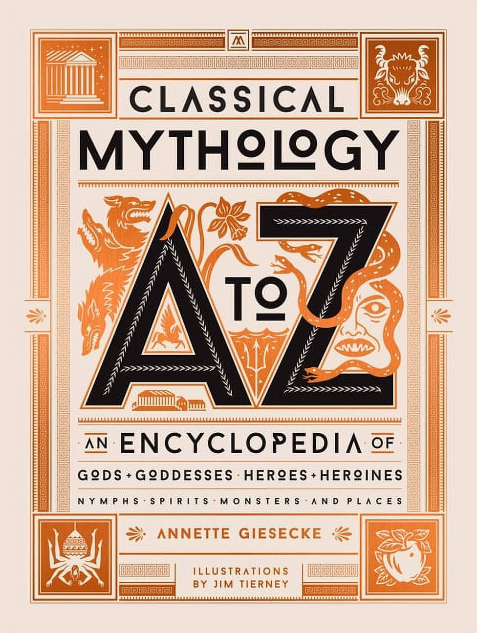 Cover of the book 'Classical Mythology A to Z' illustrating a stylized map with Greek and Roman mythological figures and places.