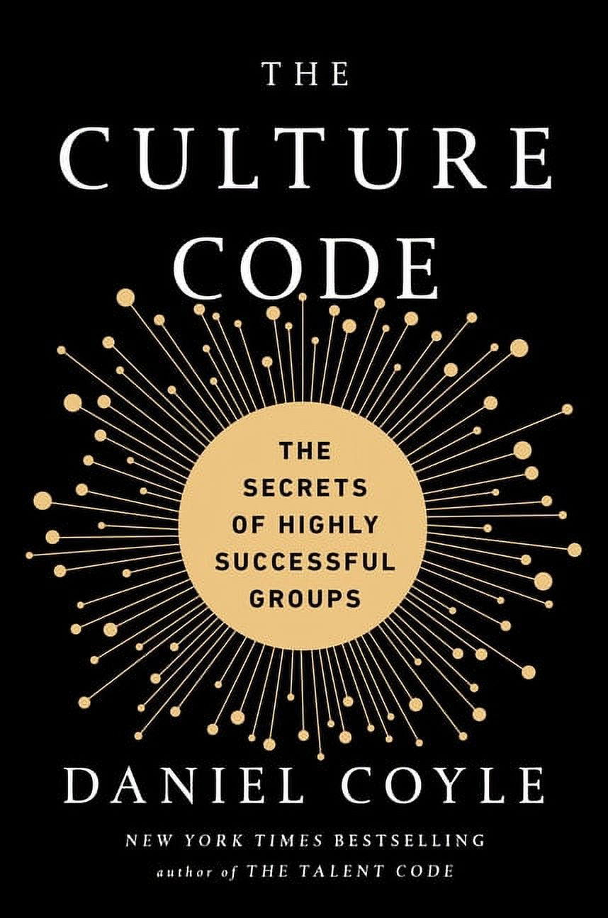 The cover of the book 'The Culture Code: The Secrets of Highly Successful Groups' by Daniel Coyle, featuring a detailed graphic design with multiple nodes and lines, reflecting the book's focus on group dynamics and success.