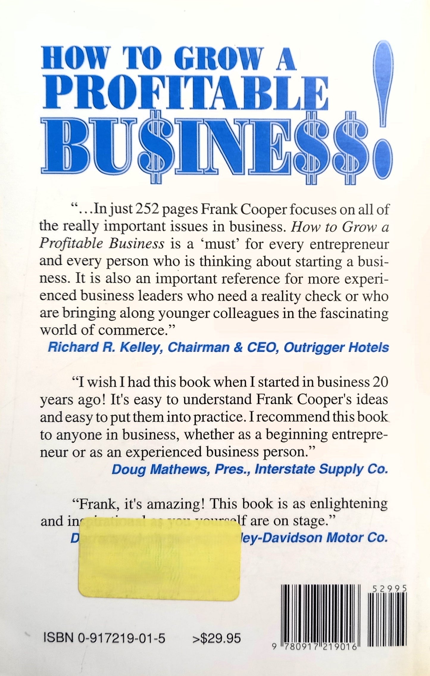 How To Grow A Profitable Bu$ine$$! by Frank Cooper