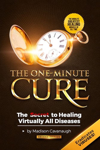 Book cover of 'The One-Minute Cure' with a gold pocket watch and dark background