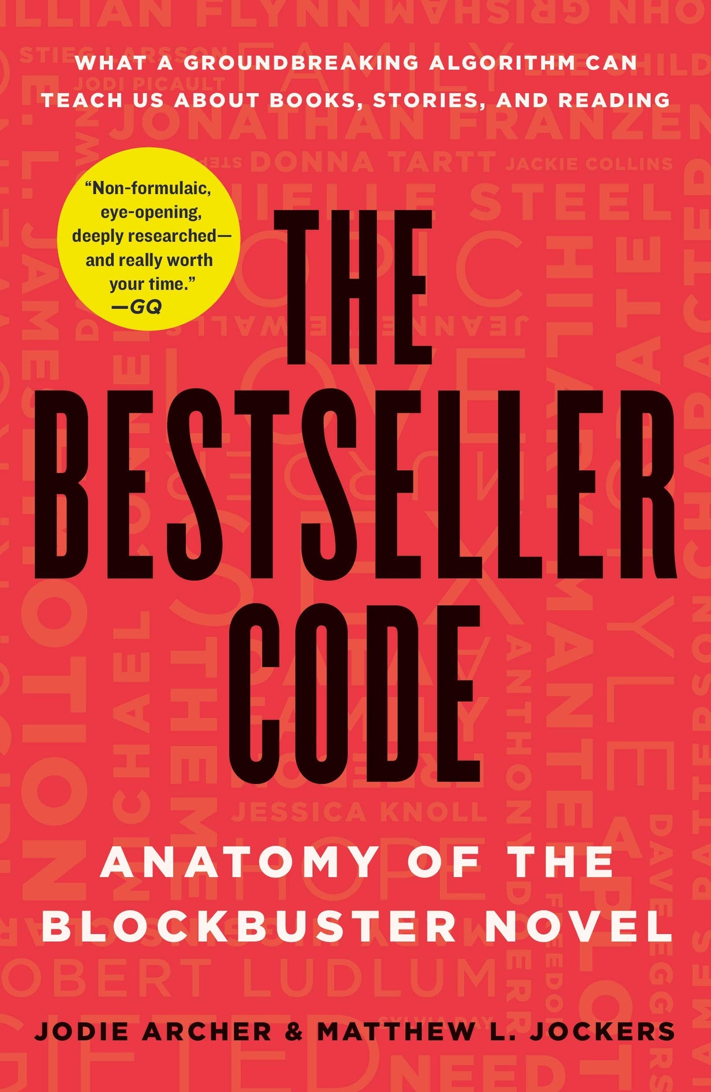 Book cover of 'The Bestseller Code' with red background and black text