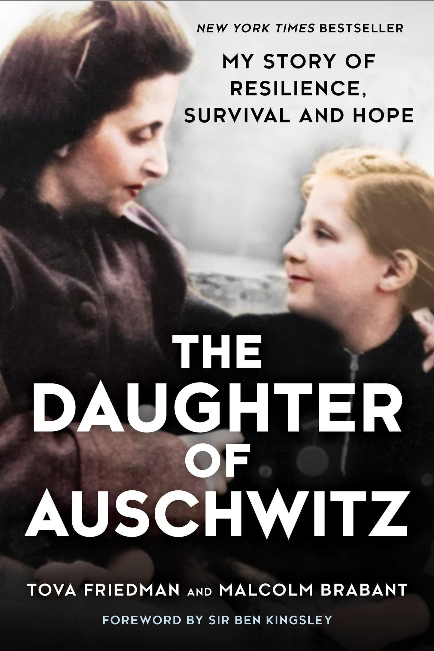 Book cover of 'The Daughter of Auschwitz' with two women looking at each other.