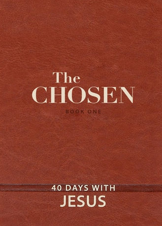 Book titled 'The Chosen Book One: 40 Days with Jesus' on a white background