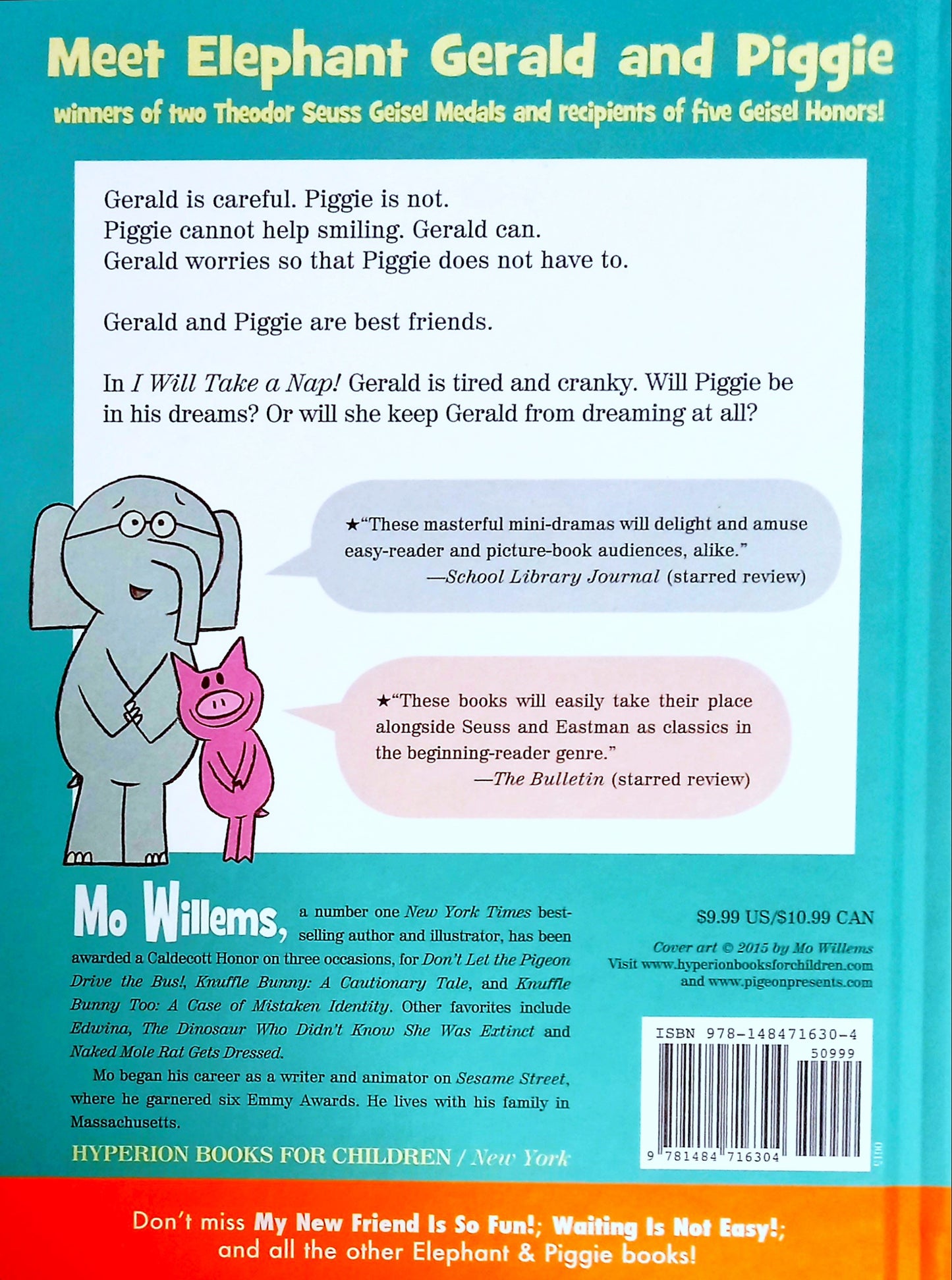 I Will Take A Nap! An Elephant & Piggie Book by Mo Willems