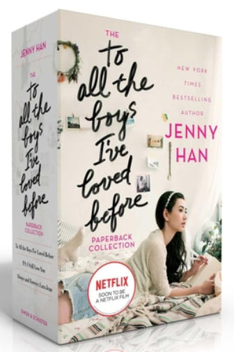 Book box set titled 'To All the Boys I've Loved Before' by Jenny Han on a white background